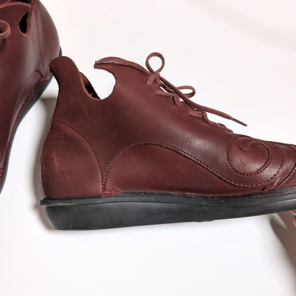 Loints Of Holland Red Burgundy Leather Ankle Boots Size 39 Natural Comfort - Picture 3 of 10